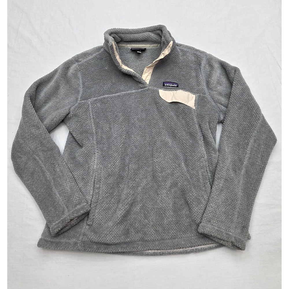 Patagonia Re-tool Polartec High Pile Fleece Gray Sweatshirt Women's Size Large